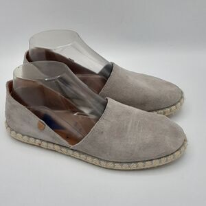 Verbenas Carmen Taupe Suede Leather Espadrille Loafer.